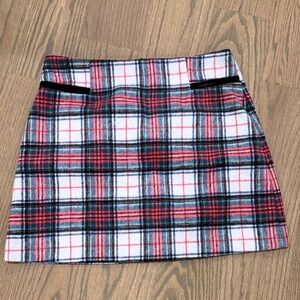 Copper Key Plaid Mini Skirt - Red, Black, White